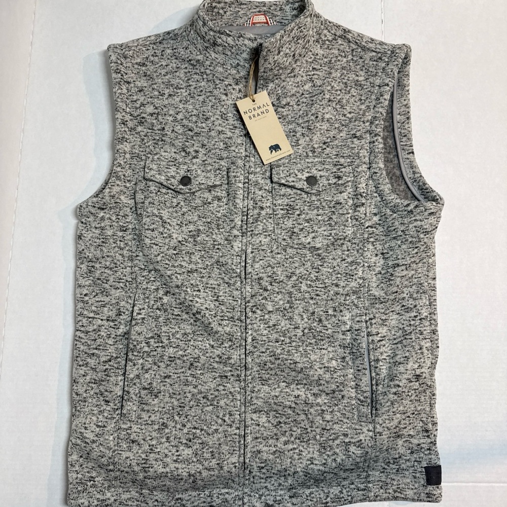 The Normal Brand Gray Vest with Stand-Up Collar